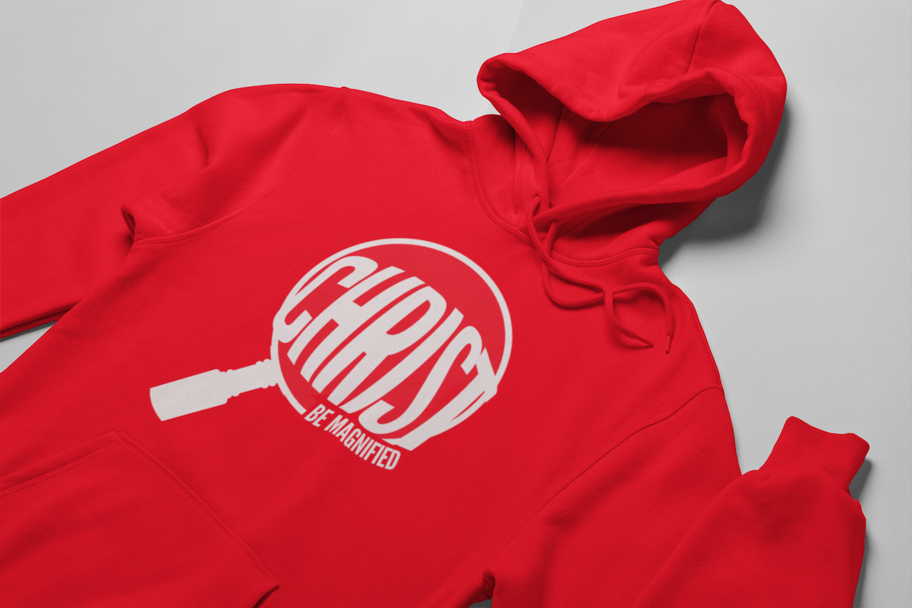 NEW Red Christ Be Magnified Unisex Hoodie
